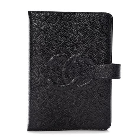 CHANEL Caviar Timeless CC Ring Agenda Planner Black